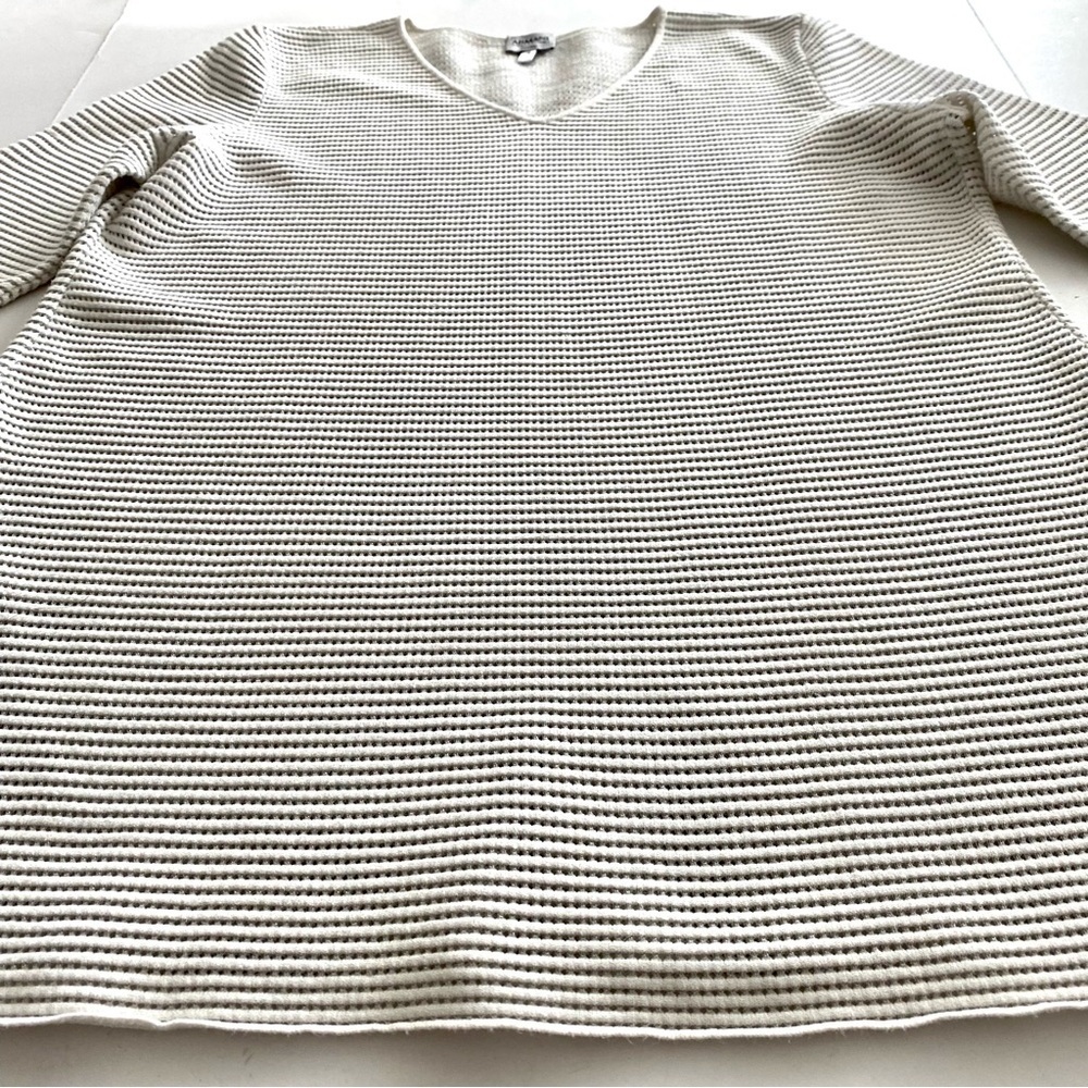 Armani Collezioni V-Neck Metallic Tunic Shirt Top Sz 12 Sweater Open Knit Summer - Picture 6 of 13